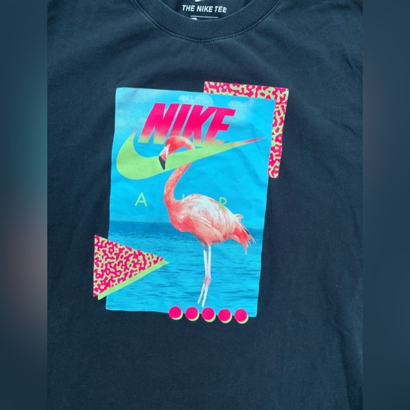 Men’s Nike Air Beach Flamingo Black Tee Tshirt size Large in GUC - Picture 2 of 5